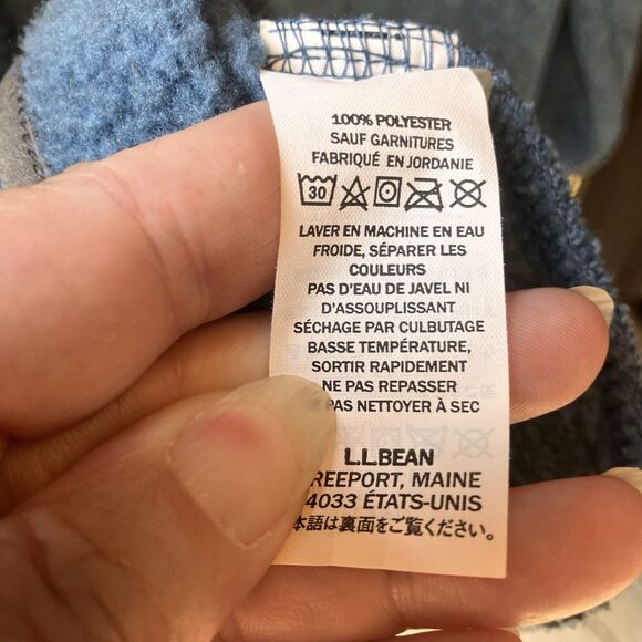 LL Bean Mens Sweater Fleece Pullover Jacket Blue 1/4 Snap Slightly Fitted XXLT - Picture 13 of 14